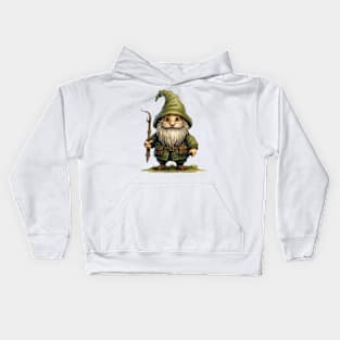 Whimsical Green Christmas Gnome Kids Hoodie